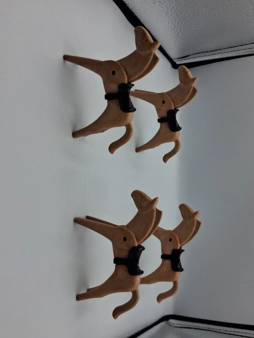 Lot of 4 Vintage 1974 Geobra Playmobil Tan Horse Toy Figures w/Saddles
